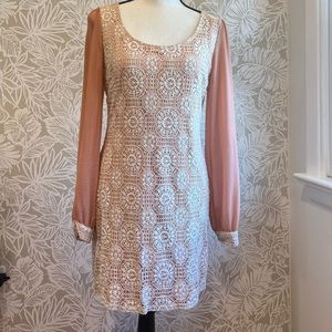 Beautiful Lace Dress w/ Sheer Sleeves